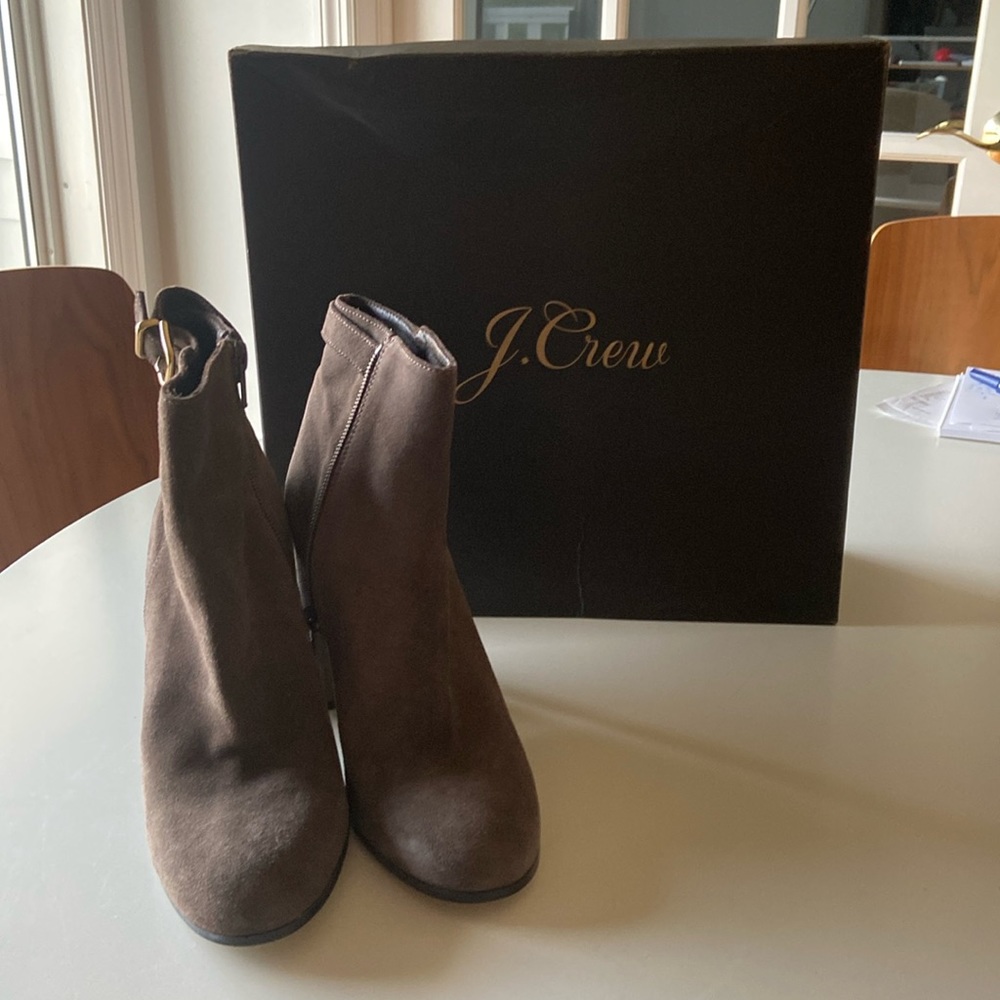 J Crew Barrett Suede Ankle Boots in Highland Grey